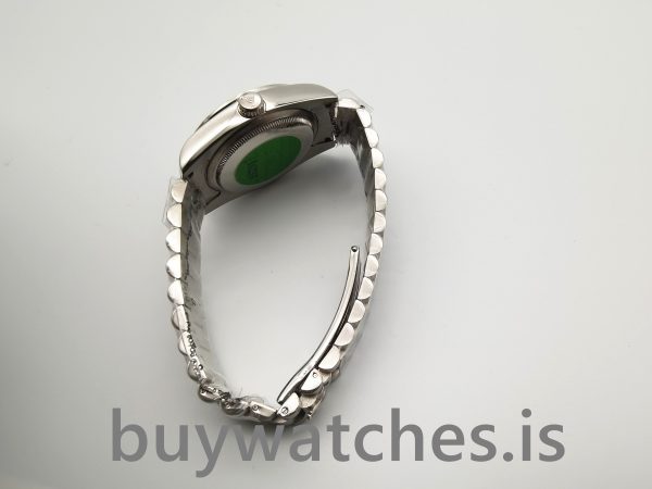 Rolex Day-date 118346 Zilvergrijs automatisch horloge met 36 mm diamanten