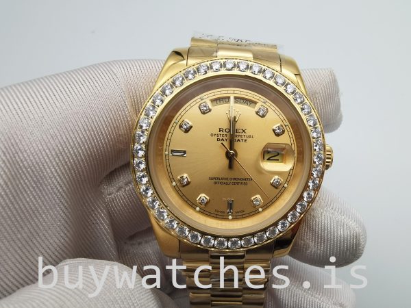 Rolex Day-Date 128348rbr 36 mm goud met diamanten, uniseks automatisch horloge