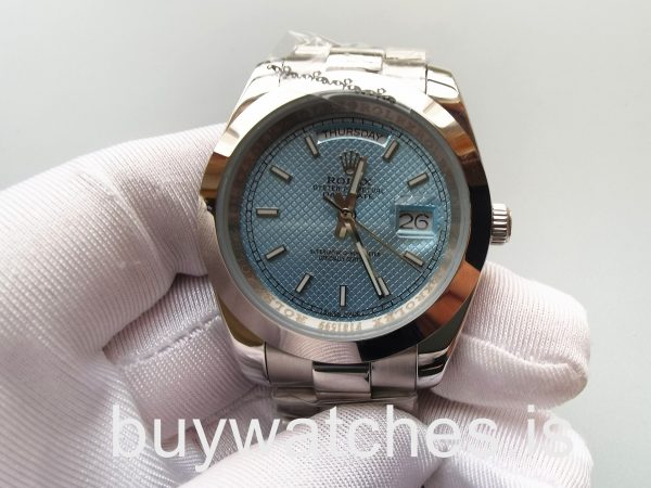 Rolex Day-Date 228206 Mans 40 mm automatisch stalen horloge met blauwe wijzerplaat