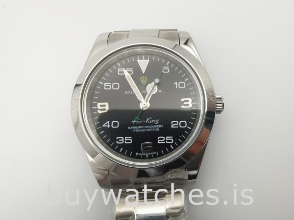 Rolex Air-king 116900 Zwart 40 mm roestvrijstalen automatisch herenhorloge