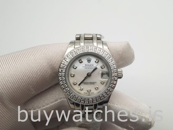 Rolex Datejust 81339 Witte wijzerplaat 34 mm 31 juwelen dameshorloge