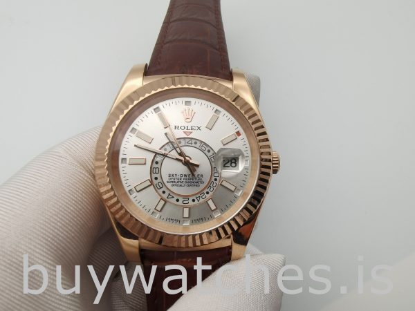 Rolex Sky-Dweller 326135 White 42mm Bruin massief automatisch horloge