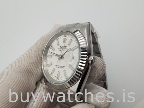 Rolex Datejust 116300 Herenhorloge van 41 mm met witte wijzerplaat