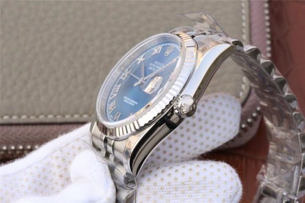 Rolex Datejust 116234 Replica Blauwe wijzerplaat 36 mm zilver dameshorloge